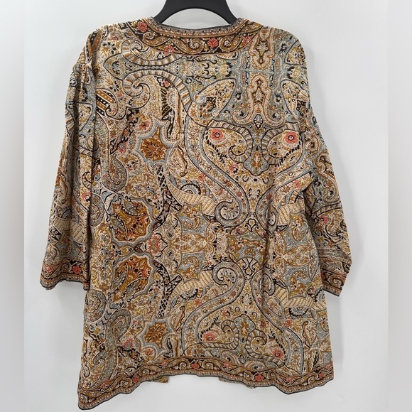 Cleobella Kaleidoscope Open Wrap Lightweight Boho Cardigan Top Size M/L - Picture 5 of 5